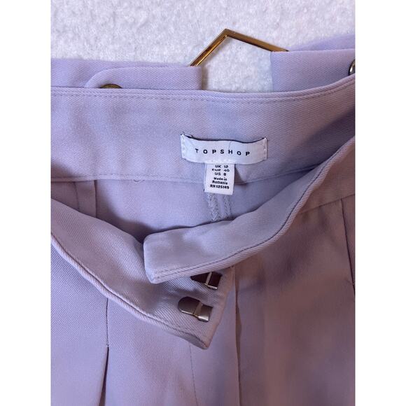 Topshop Tailored Wide Leg Lilac Pants Women’s Size 8 – High Waist Dress Trousers - Picture 2 of 5